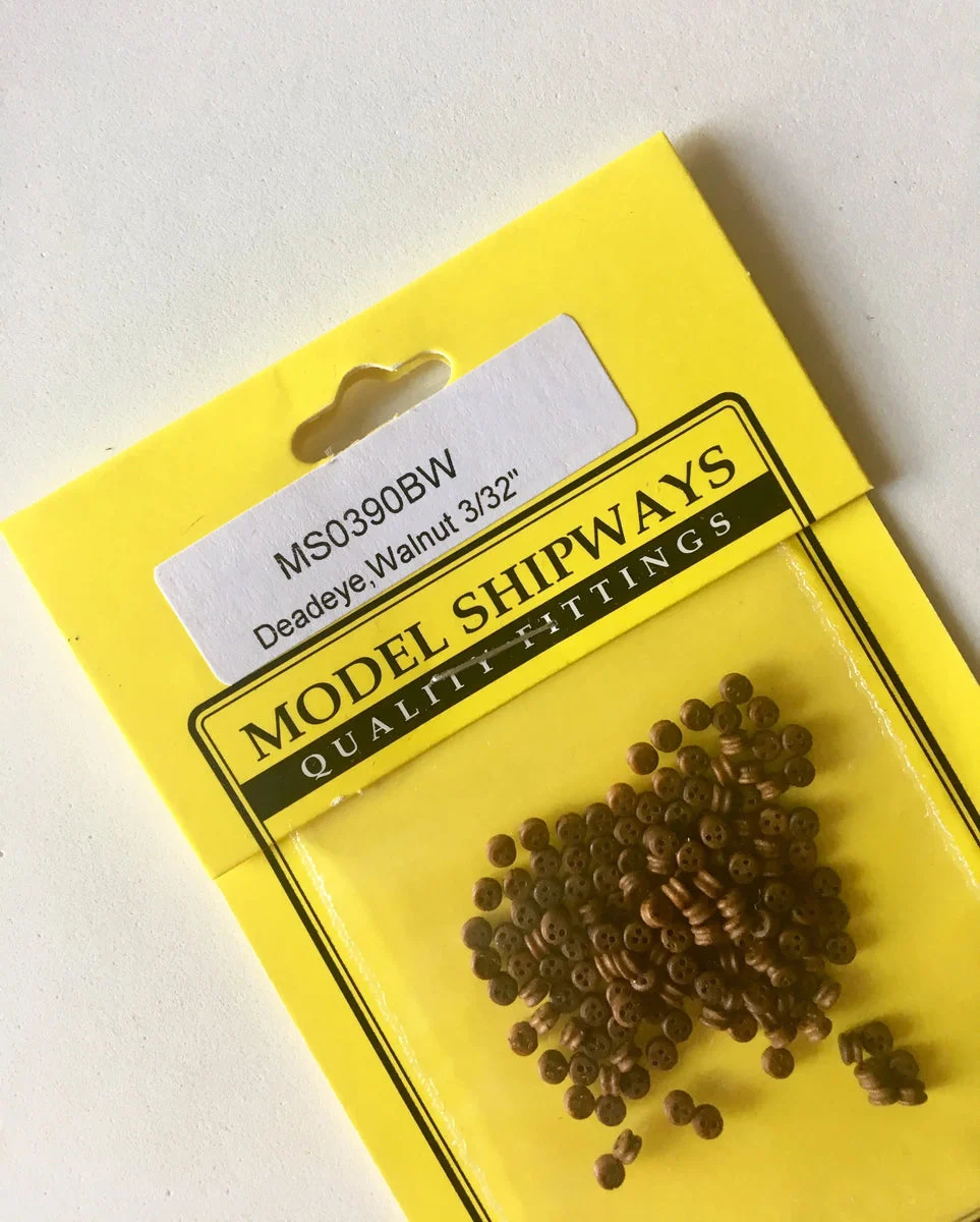 Model Shipways - 3/32" (2.5mm) Walnut Deadeyes 150 pcs - 390BW