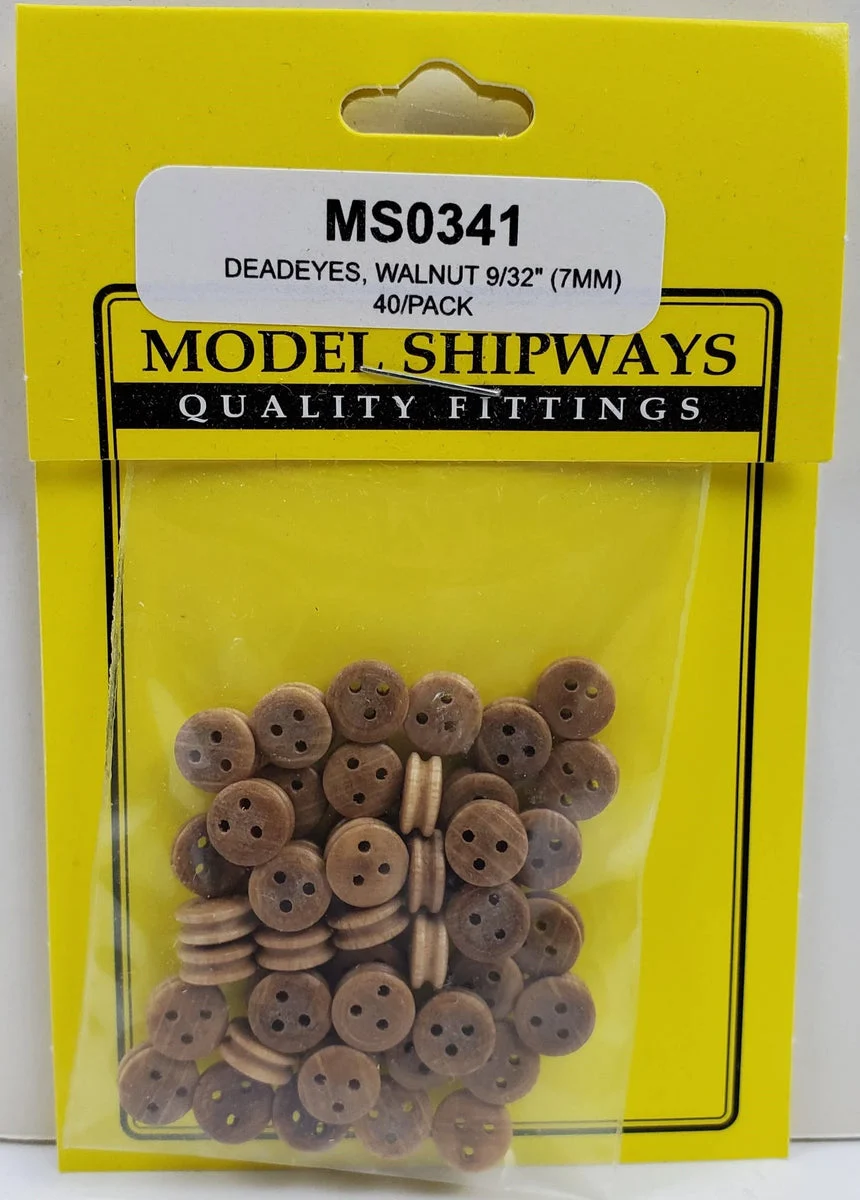Model Shipways - 1/4" (7mm) Walnut Deadeye 40 pcs - 341