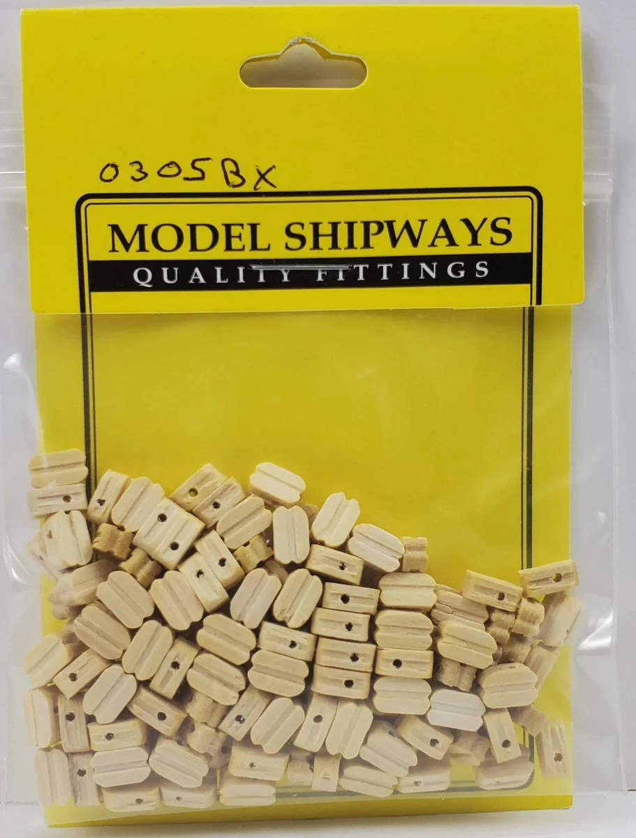 Model Shipways - 1/4" (7mm) Boxwood Single Sheave Block 150 pcs - 305BX