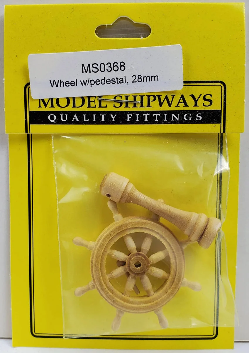 Model Shipways - 1-1/8" (28mm) Boxwood Helm & Pedestal 1 Set - 368