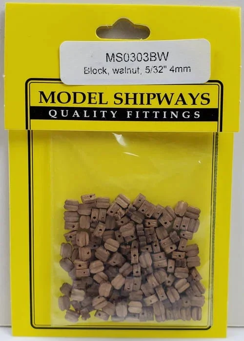 Model Shipways - 5/32" (4mm) Walnut Single Sheave Block 150 pcs - 303BW