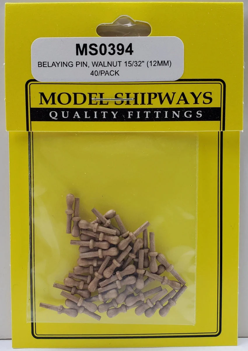Model Shipways - 15/32" (12mm) Walnut Belaying Pin 40 pcs - 394