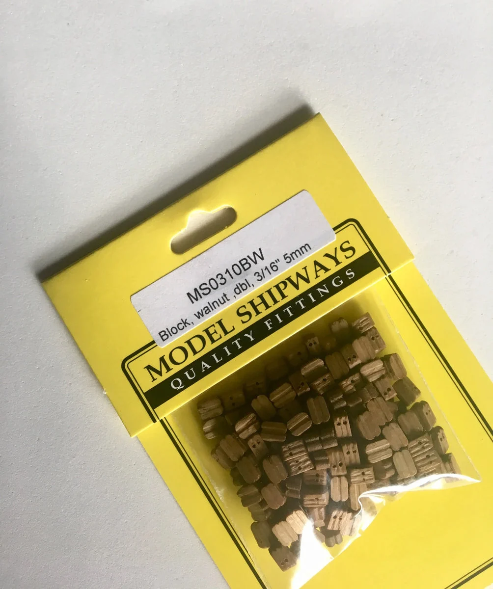 Model Shipways - 3/16" (5mm) Walnut Double Sheave Block 150 pcs - 310BW