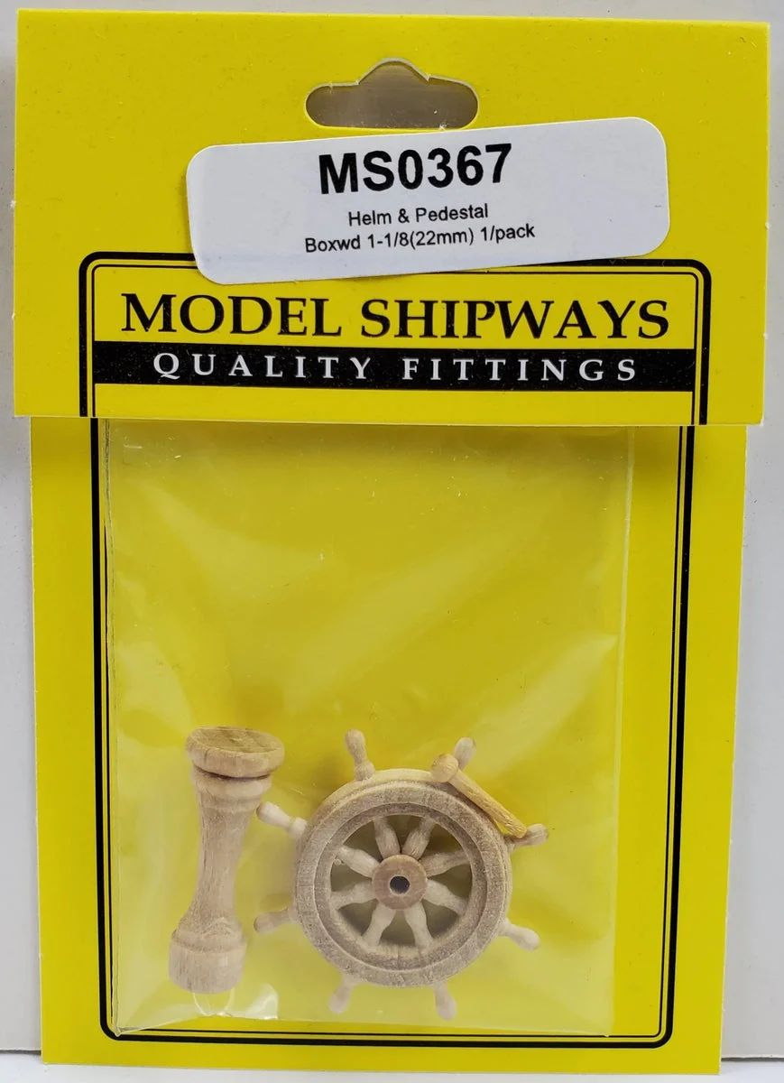 Model Shipways - 7/8" (22mm) Boxwood Helm & Pedestal 1 Set - 367