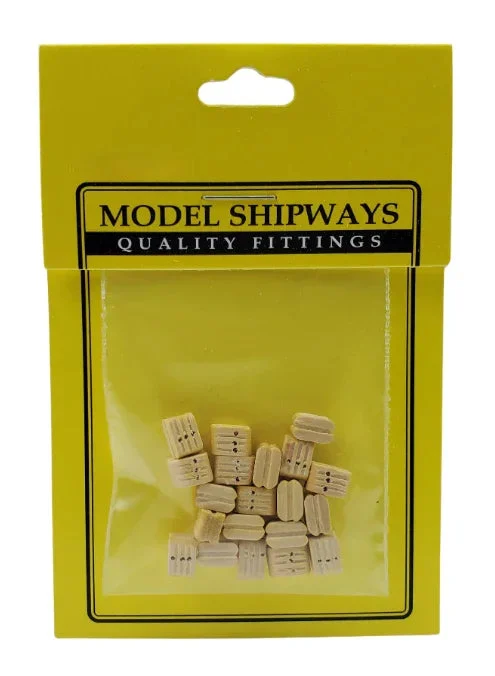 Model Shipways - 1/4" (7mm) Boxwood Triple Sheave Block 20 pcs - 347X