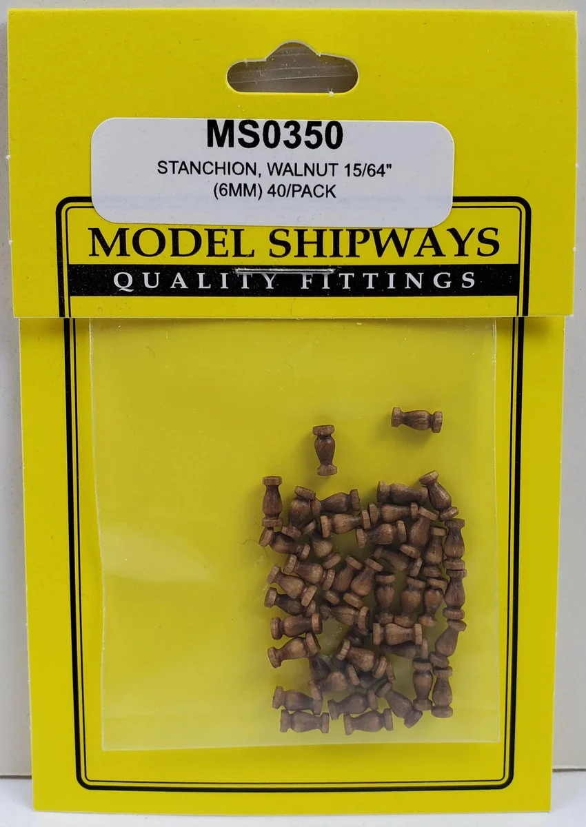 Model Shipways - 1/4" (6mm) Walnut Stanchion 40 pcs - 350