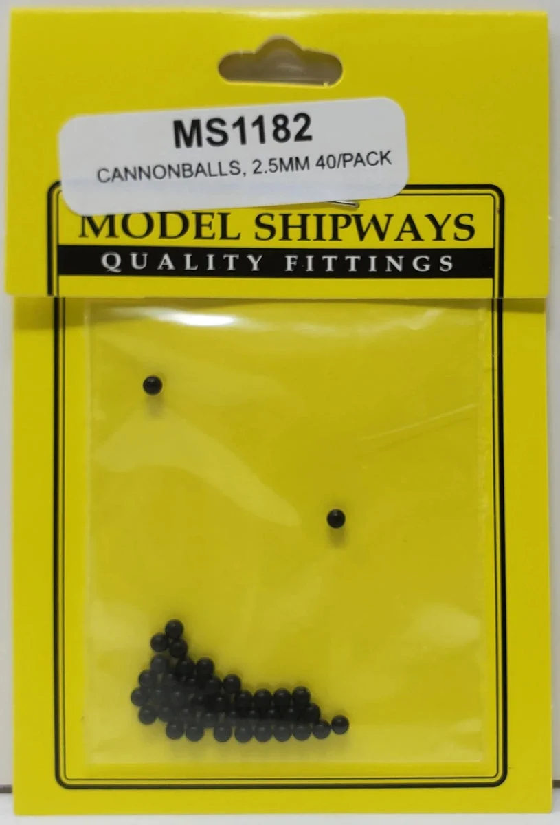 Model Shipways - 2.5mm Cannonball 40 pcs - 1182