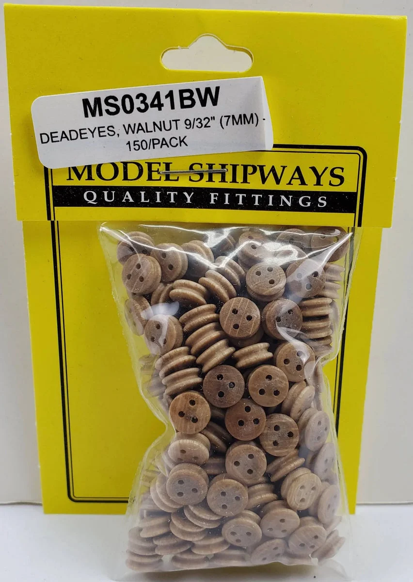 Model Shipways - 1/4" (7mm) Walnut Deadeye 150 pcs - 341BW
