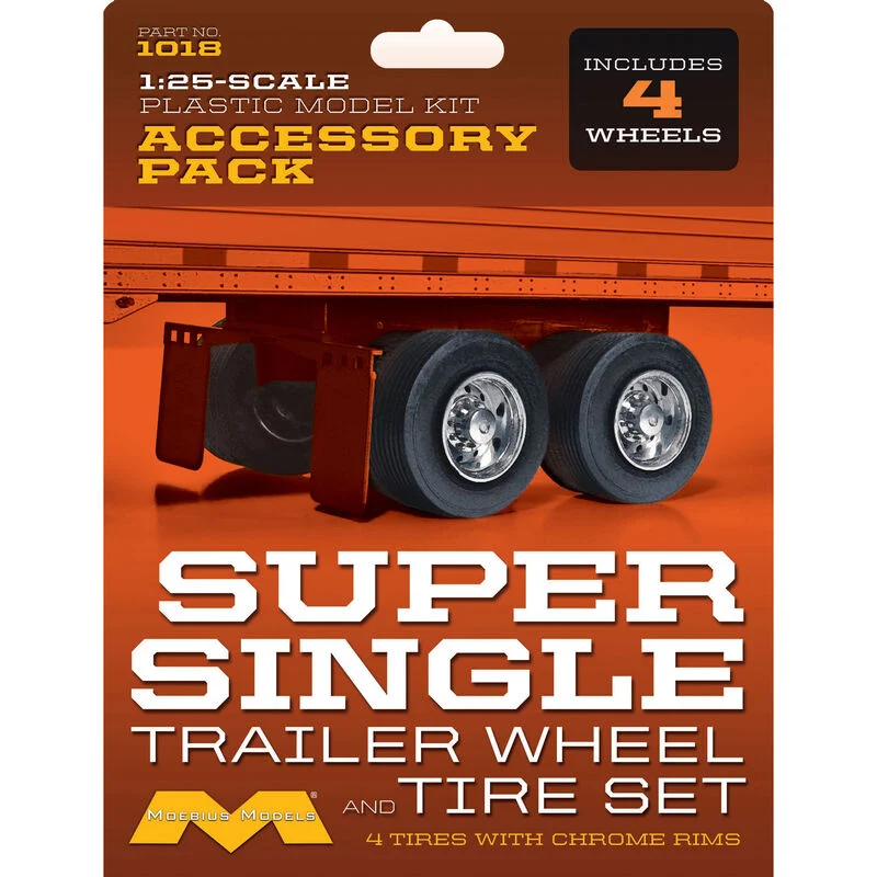 Moebius Models Super Single Trailer Wheel & Tire Set