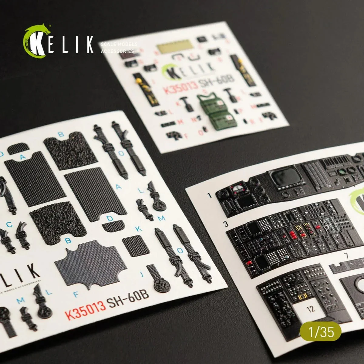1/35 Kelik SH-60B interior 3D decals for Kitty Hawk kit K35013