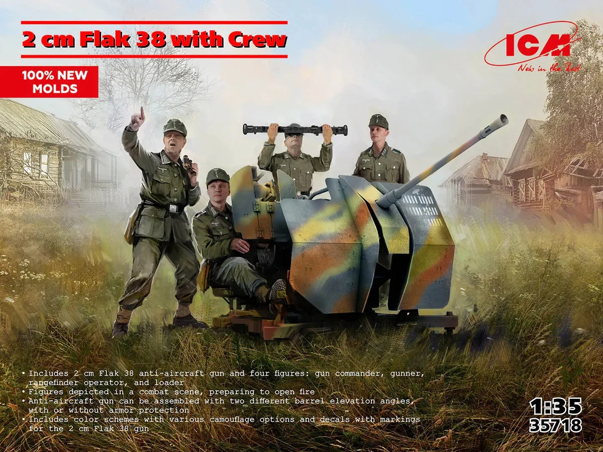 1/35 ICM 2cm Flak 38 with Crew 35718