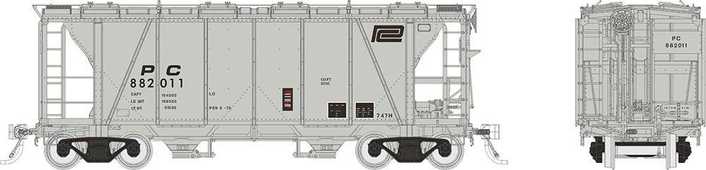 HO Rapido Enterprise Covered Hopper: Penn Central: Single Car #1 149006A - Rapido Trains