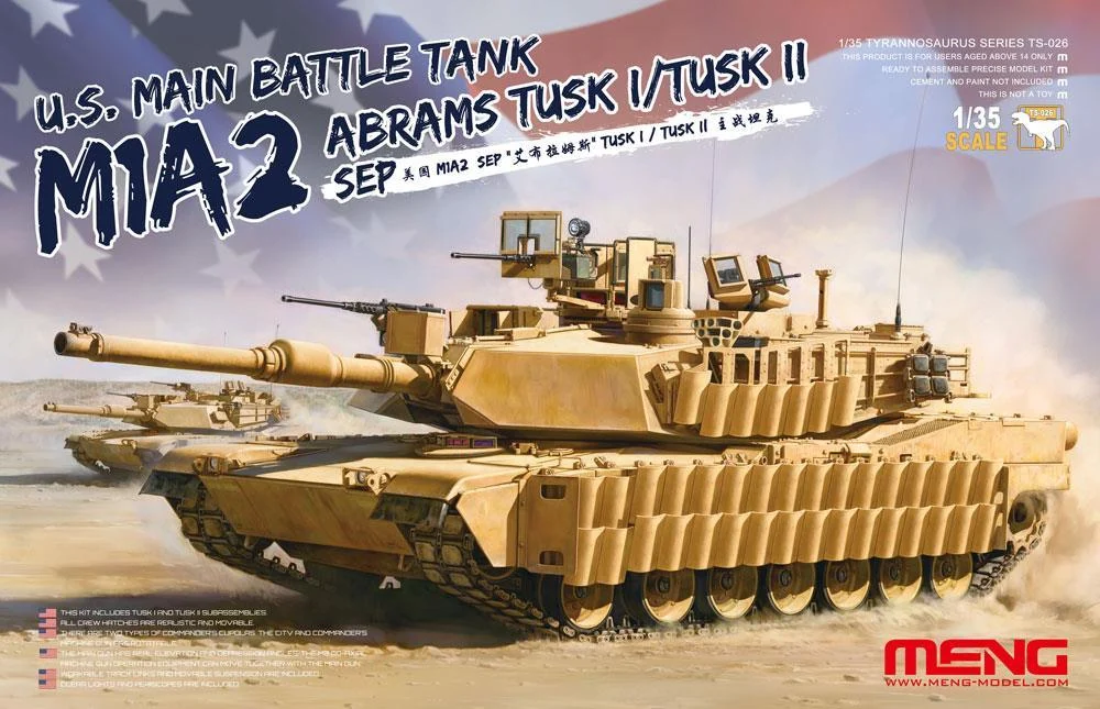 1/35 Meng U.S. Main Battle Tank M1A2 Abrams TUSK I/TUSK II SEP TS026 - Meng Models