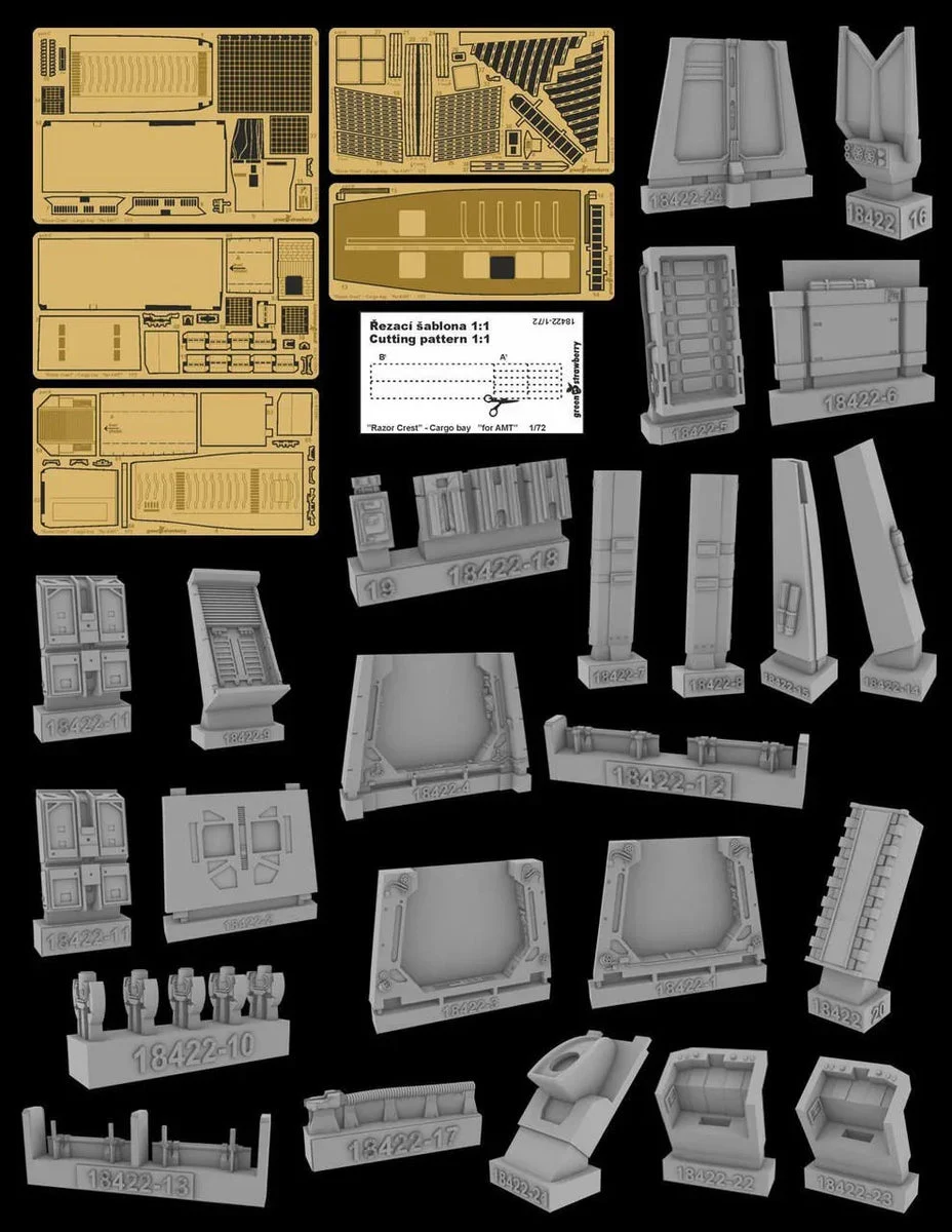 1/72 Green Strawberry Star Wars Razor Crest - Cargo Bay Photo Etch (AMT) B18422
