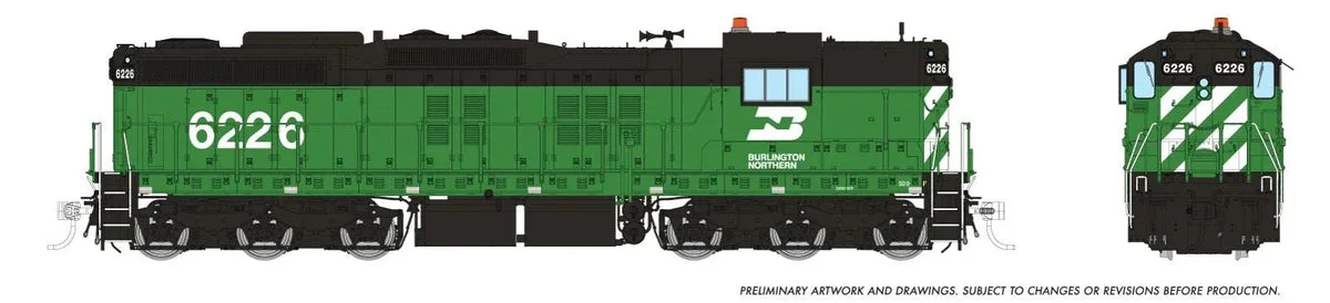 HO Rapido EMD SD9 (DC/Silent): Burlington Northern: #6237 - 50229
