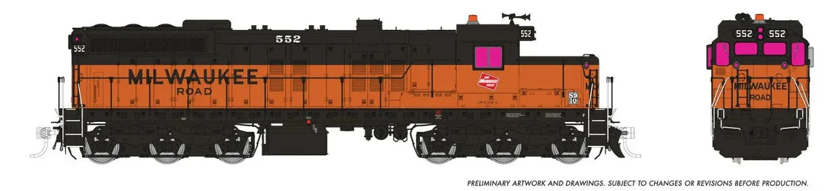 HO Rapido EMD SD10 (DC/Silent): Milwaukee Road: #552 - 50232