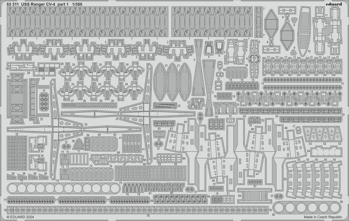 1/350 Eduard USS Ranger CV-4 part 1 for TRUMPETER 53311