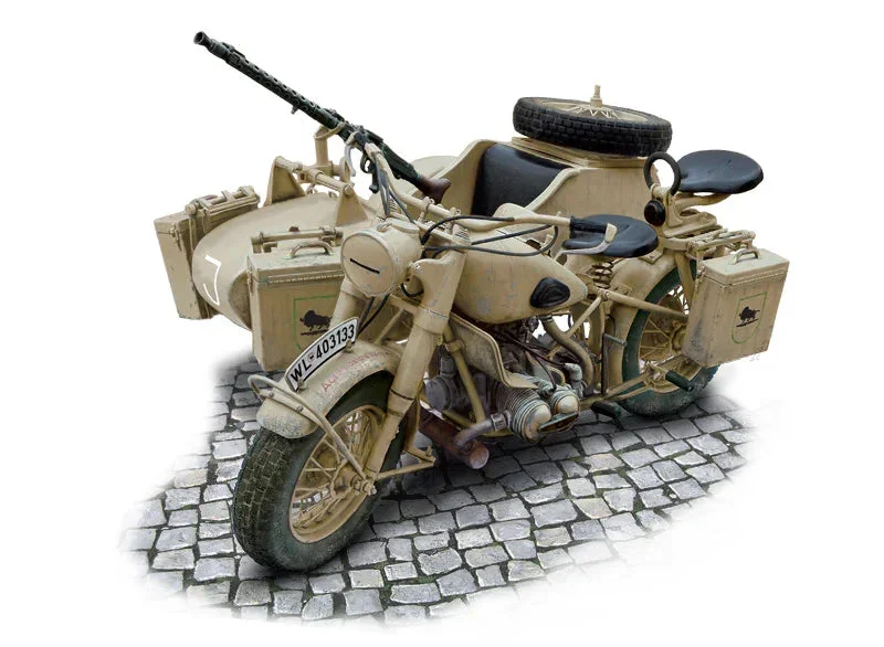 1/9 Italeri German Military Motorcycle with Side Car 7403