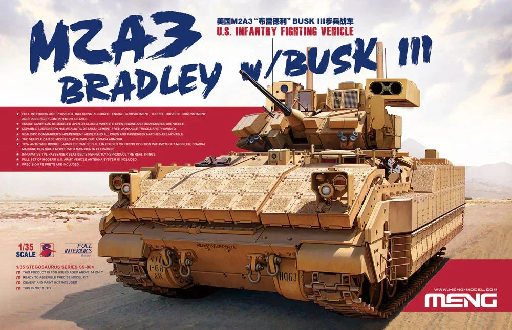 1/35 Meng Models M2A3 Bradley w/Busk III U.S. Infantry Fighting Vehicle SS004