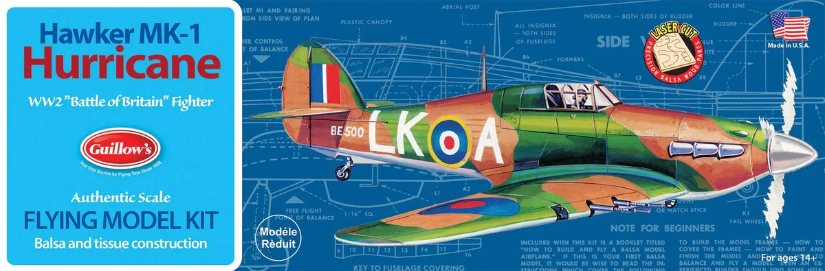 Guillows Kits Hawker Hurricane 506 - Guillows Kits & Gliders