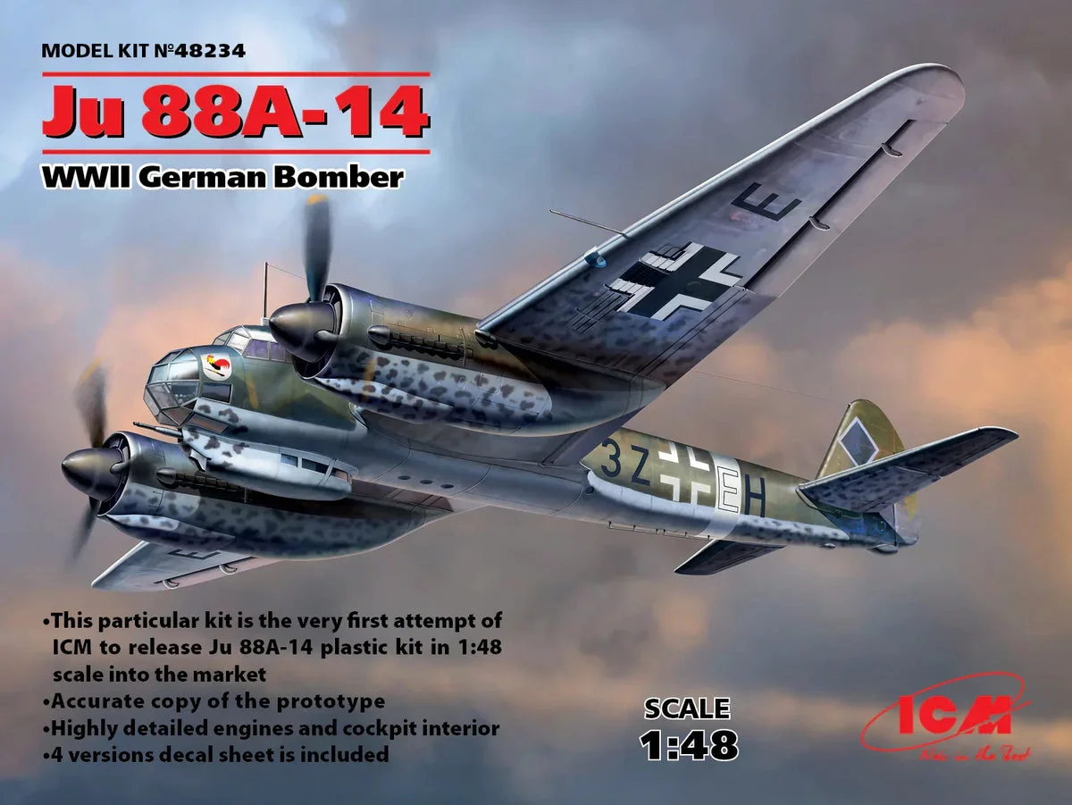 1/48 ICM Ju 88A-14 WWII German Bomber 48234
