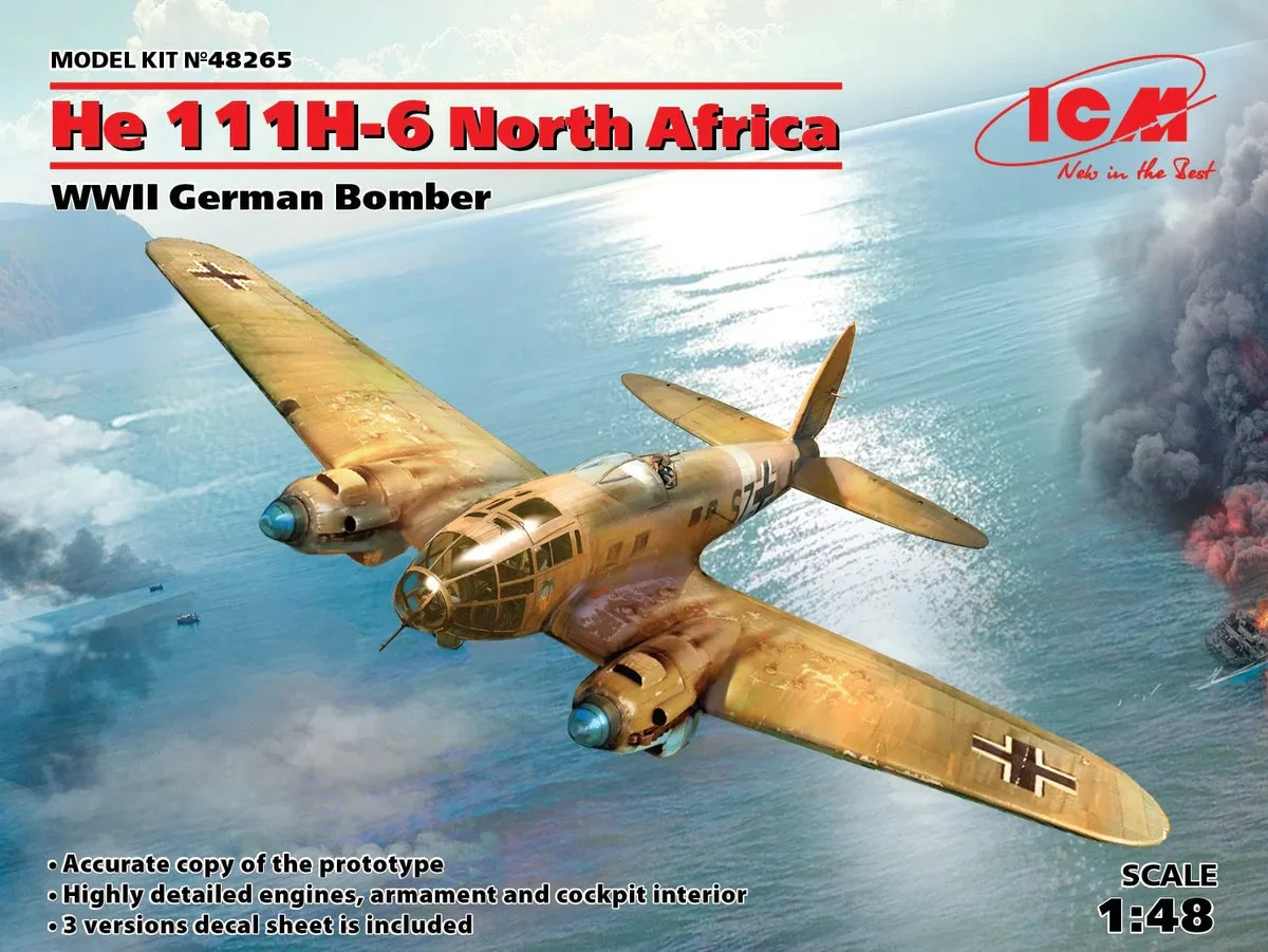1/48 ICM He 111H-6 North Africa WWII German Bomber 48265