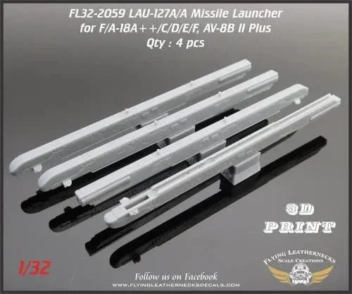 1/32 Flying Leathernecks LAU-127A/A Missile Launcher for AIM-9M/X, AIM-120 (4) 32-2059