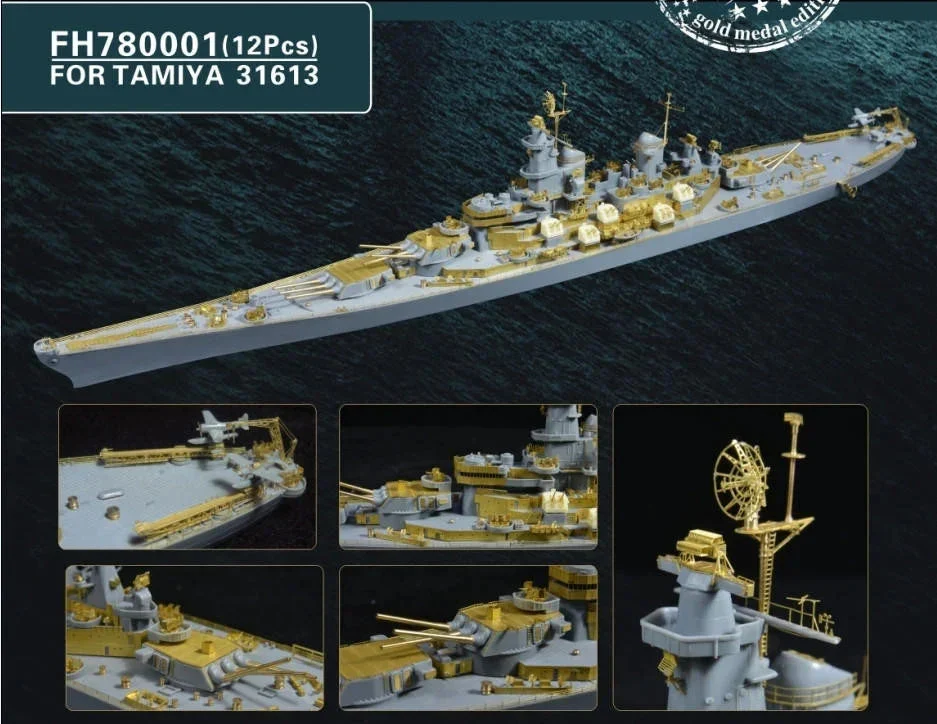 1/700 Flyhawk Photo Etch WWII USS Missouri Super Gold Edition for Tamiya 780001 - Flyhawk Models