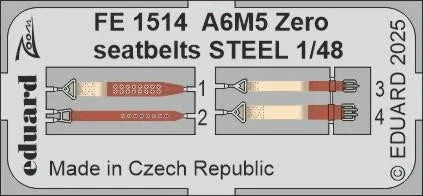 1/48 Eduard A6M5 Zero seatbelts Zoom set for FINE MOLDS kit FE1514