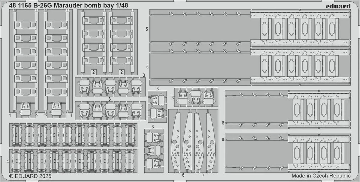 1/48 Eduard B-26G Marauder bomb bay Photo etched set for ICM kit 481165