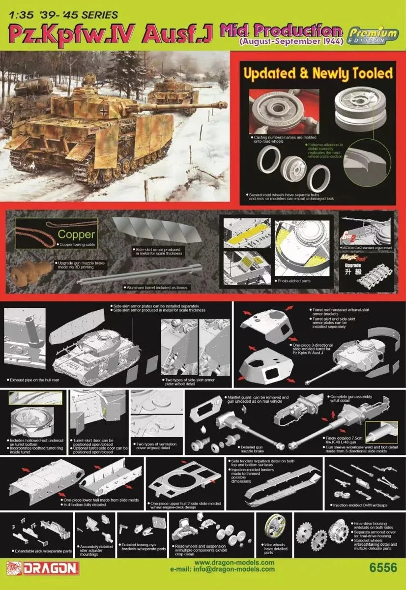 1/35 Dragon Model Pz.Kpfw. IV Ausf. J Mid Production 6556 - Dragon Models