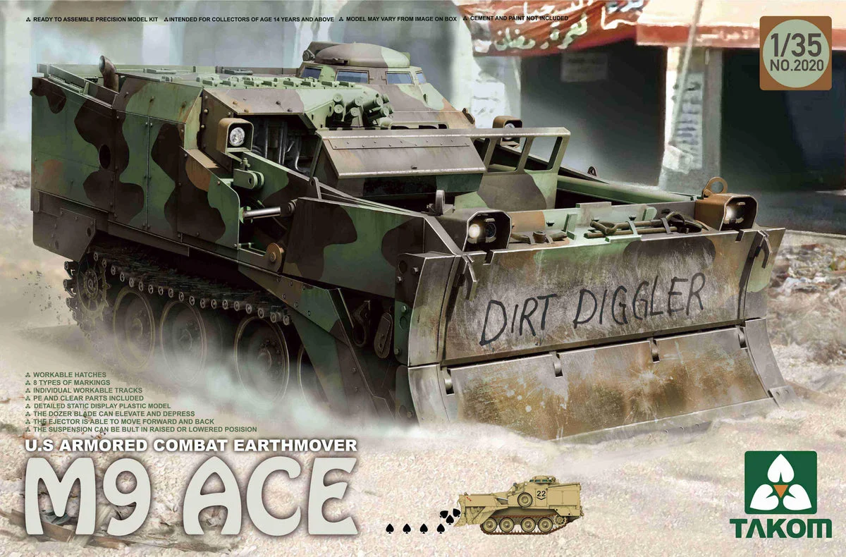 1/35 Takom U.S Armored Combat Earthmover M9 ACE 2020 - Takom Models