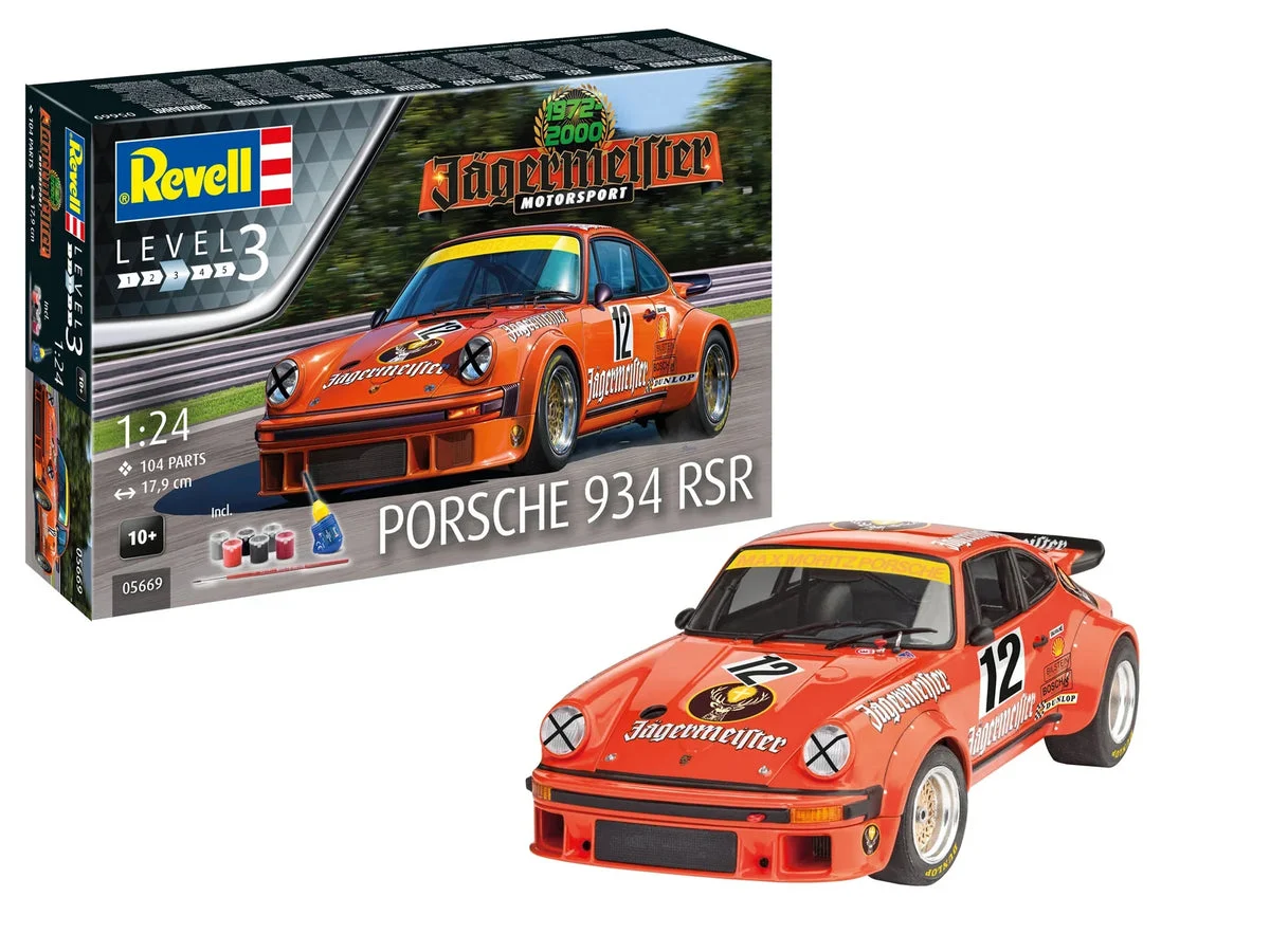 1/24 Revell Germany Geschenkset Jägermeister Motorsport Porsche 934 RSR 05669 - Revell-Germany