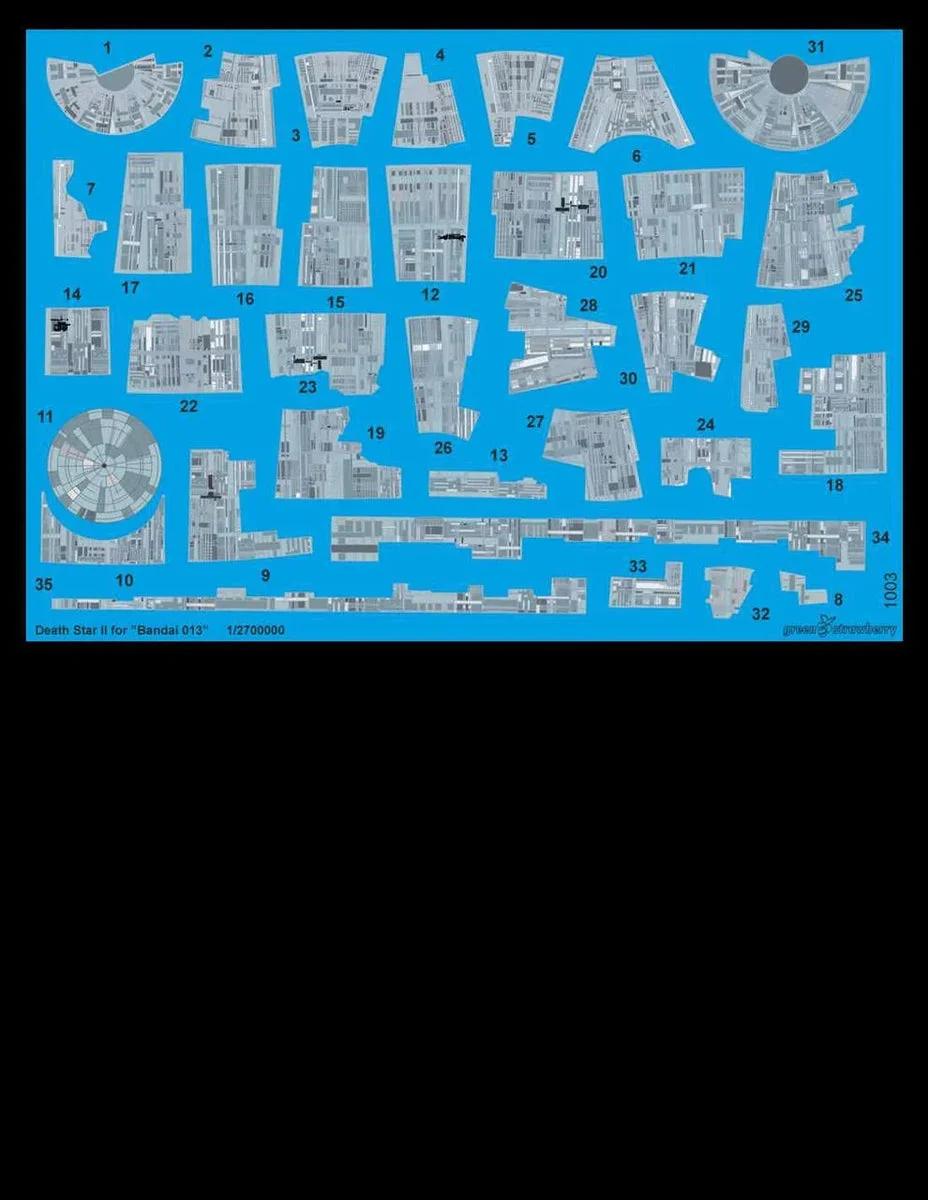 Green Strawberry Death Star II for Bandai 013 Decals 1003