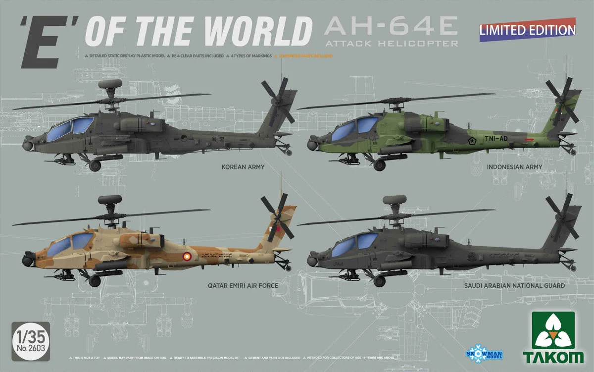 1/35 Takom 'E' of the World AH-64E Attack Helicopter 2603