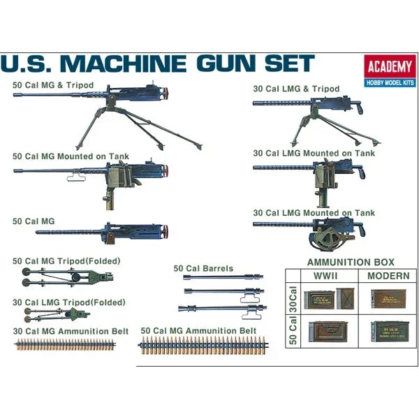 1/35 Academy U.S. Machine Gun Set 13262 - Academy Models