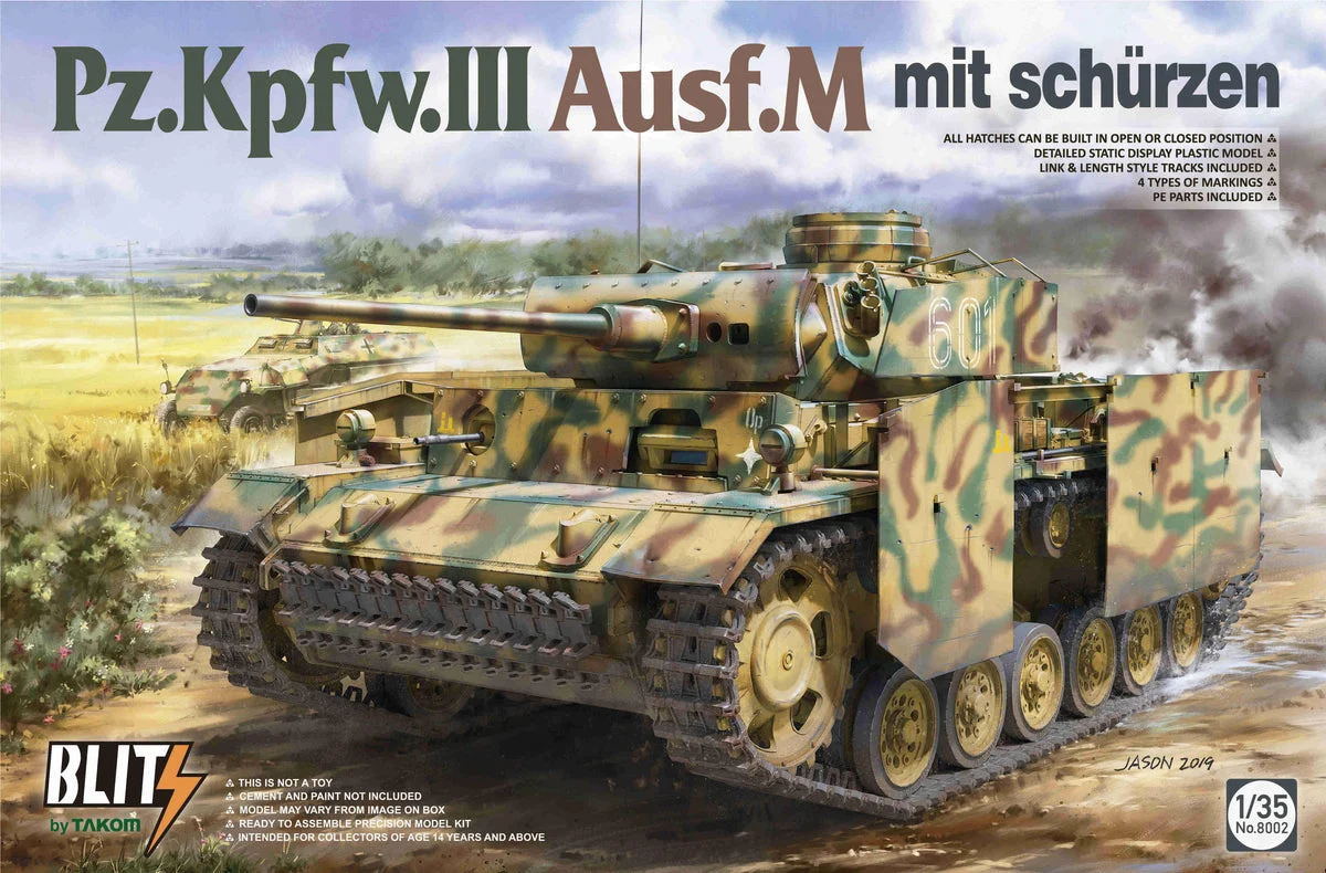 1/35 Takom Pz.Kpfw. III Ausf.M mit schürzen (Blitz) 8002 - Takom Models