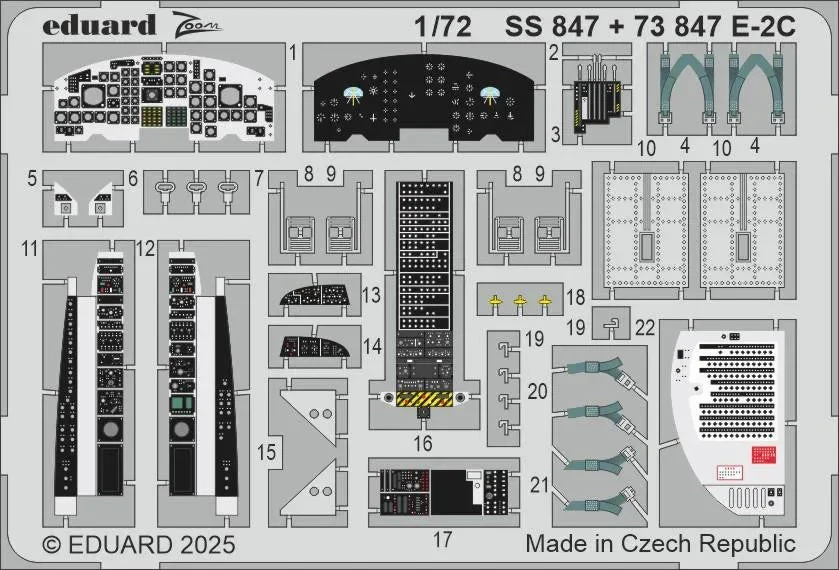 1/72 Eduard E-2C Zoom set for HELLER kit SS847