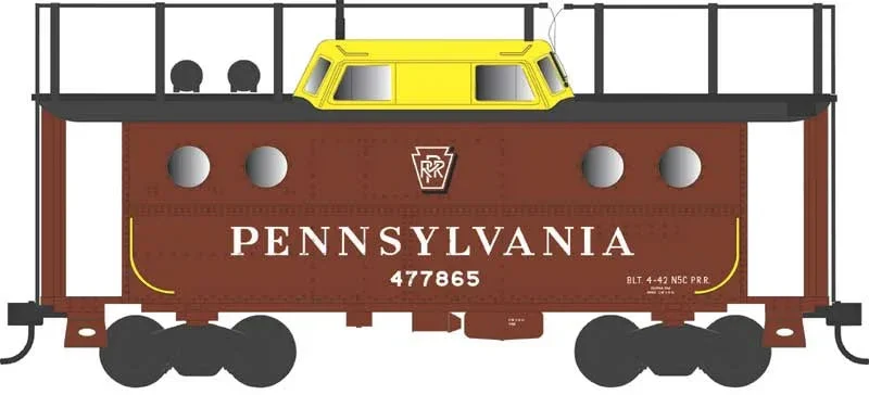 HO Bowser N5c Caboose PRR Shadow Keystone w/Trainphone Road #477955 - 43405