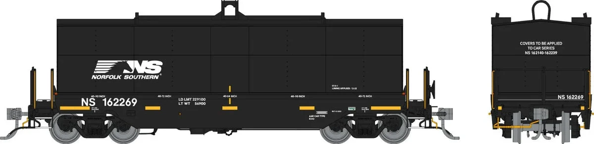 HO Rapido Greenbrier Coil Car: Norfolk Southern - Black: 6-Pack #2 - 168004