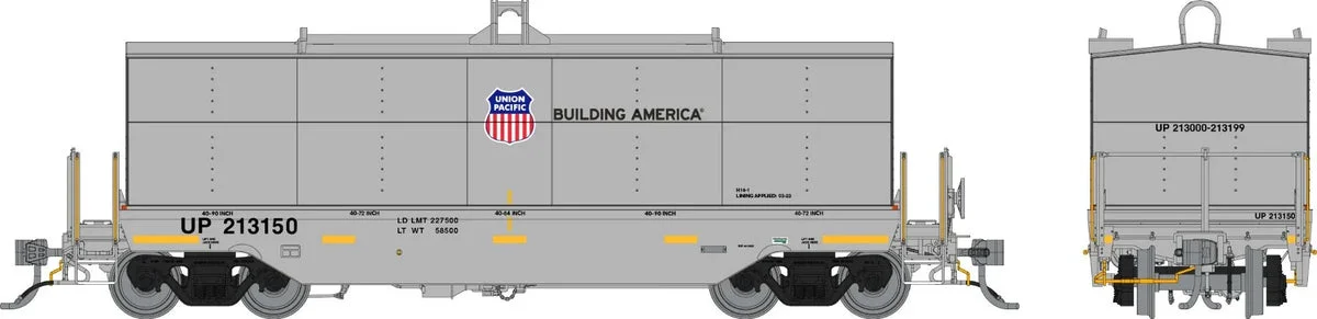 HO Rapido Greenbrier Coil Car: Union Pacific - Gray / UP Shield: Single Car #1 - 168006A