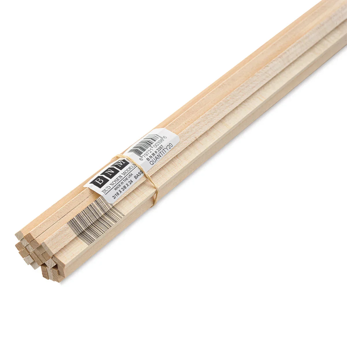 Bud Nosen Basswood Stick 3/16" x 3/8" x 24" (20/pkg) 3357