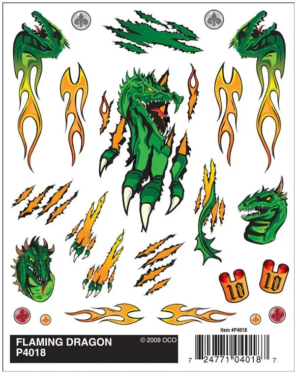 PineCar Flaming Dragon Decal 4018 - PineCar Accessories