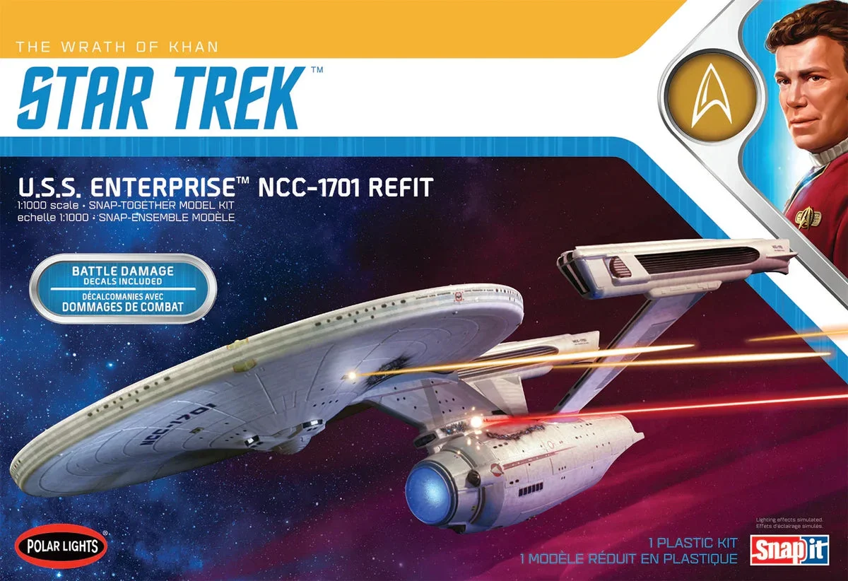 1/1000 Polar Lights Star Trek U.S.S. Enterprise Refit Wrath of Khan Edition 974