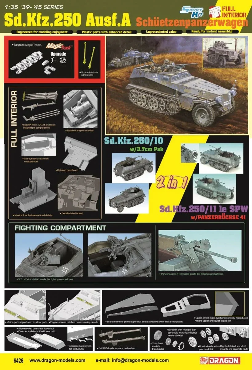 1/35 Dragon Model Sd.Kfz. 250 Ausf.A Schützenpanzerwagen 6426 - Dragon Models