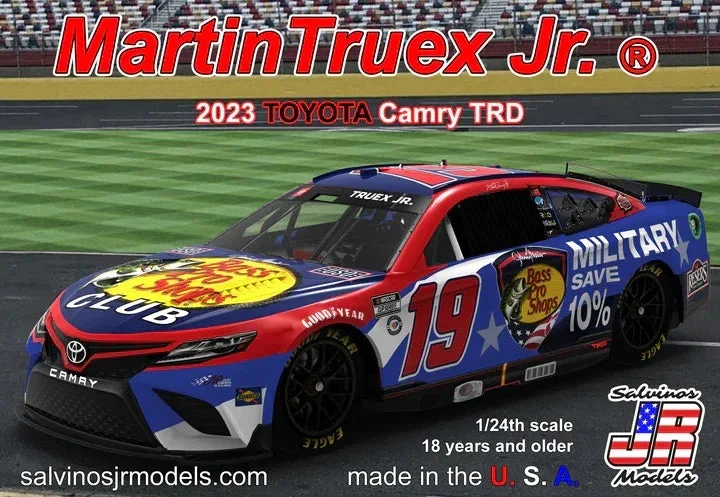 1/24 Salvino Joe Gibbs Racing Martin Truex Jr 2023 Toyota Camry Patriotic 31253 - Salvino JR Models