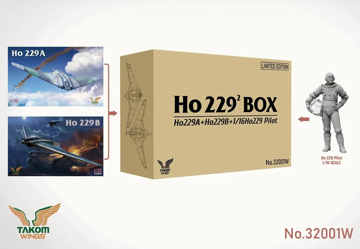 1/32 Takom Wings Horten Ho 229 Flying Wing Big Box 32001W - Takom Models