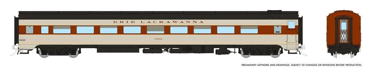 HO Rapido Lightweight Coach: Erie-Lackawanna: #1306 - 100393