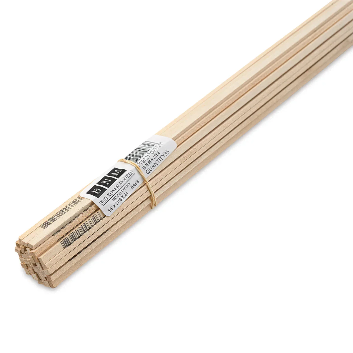Bud Nosen Basswood Stick 1/8" x 3/16" x 24" (36/pkg) 3254