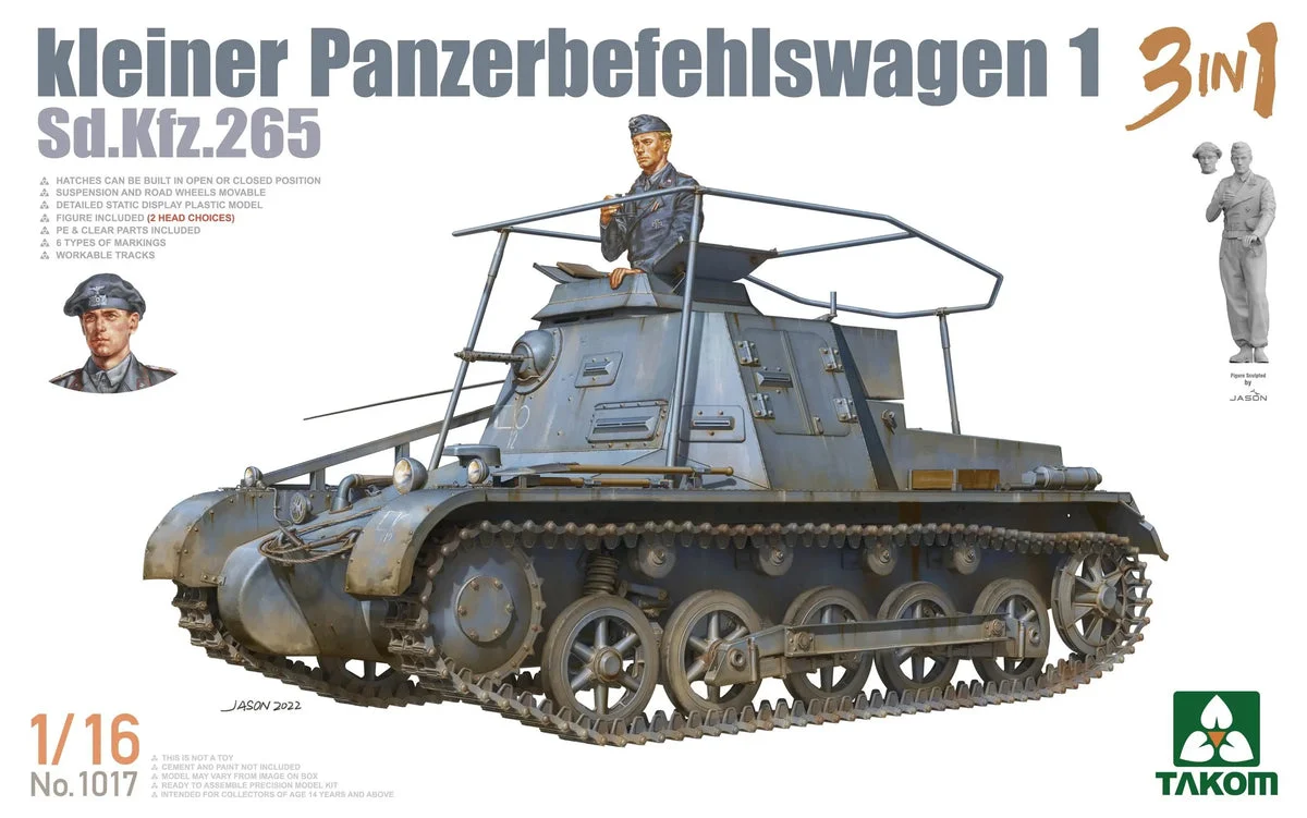 1/16 Takom Sd.Kfz.265 Kleiner Panzerbefehlswagen 1 1017 - Takom Models